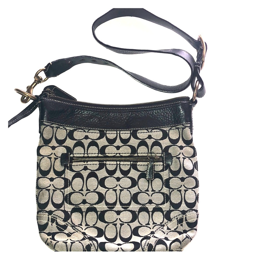 Vintage classic C coach crossbody purse black canvas